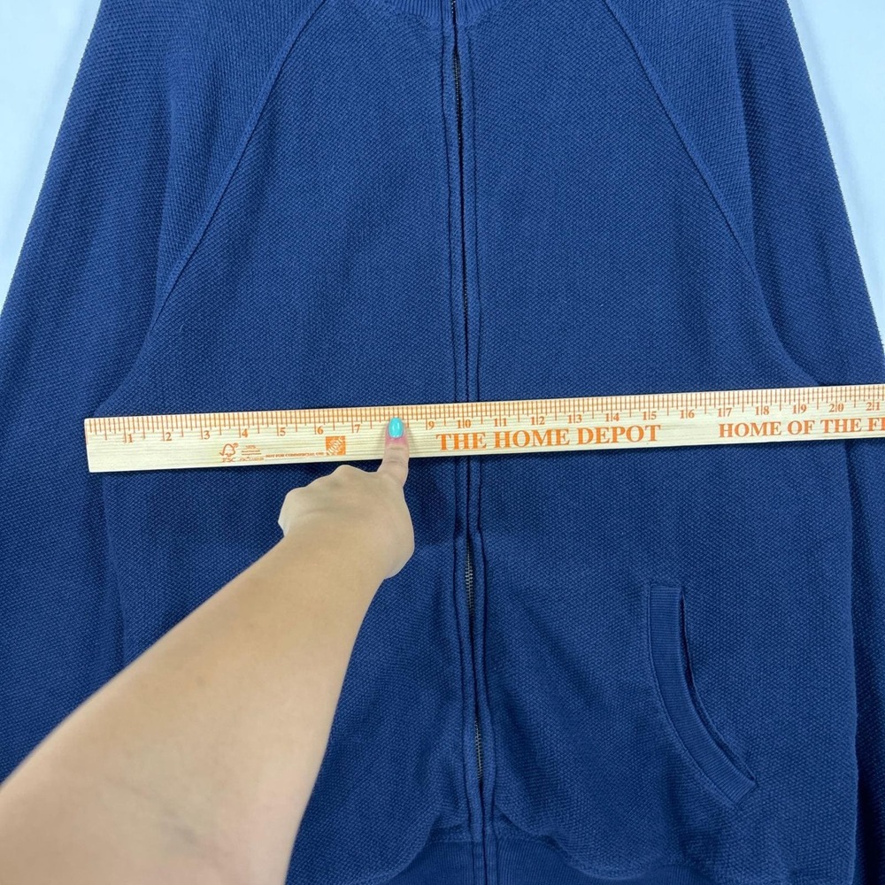 J.Crew Blue Full-Zip Cotton Textured Mock Neck Jacket Size L - Picture 7 of 8